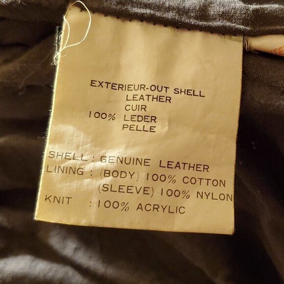 VINTAGE 80s American Eagle Outfitters Distressed Leather Bomber Jacket Medium - Picture 16 of 16